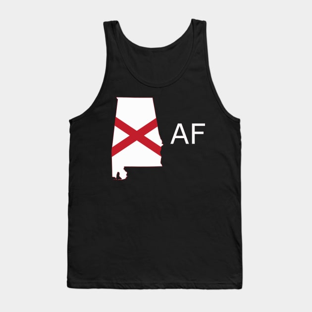 Alabama Flag State Outline AF (white) Tank Top by Big Term Designs